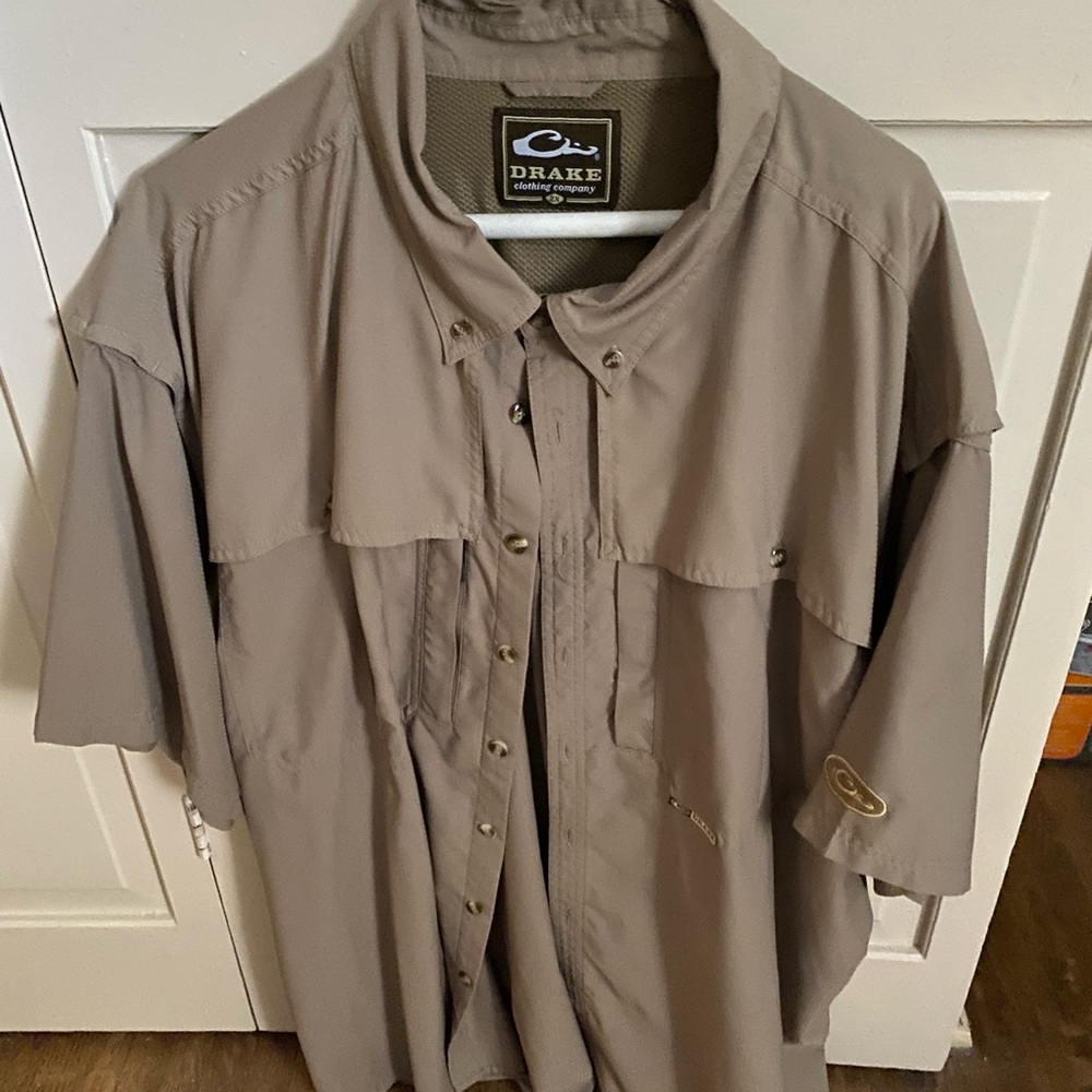 Drake waterfowl button down short sleeve